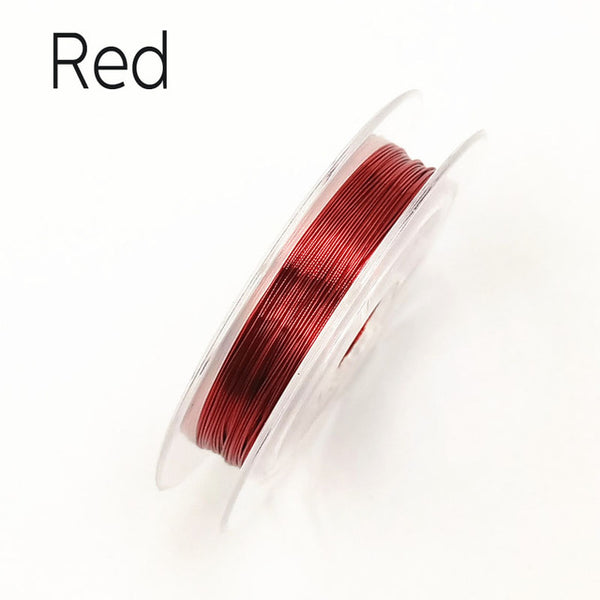 LNRRABC New 1 Roll 0.3mm Sturdy Alloy Copper Wire DIY Beading Wire Jewelry Making Cord/String 10 Colors