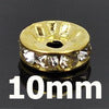 XINYAO 50pcs Gold Silver Color Loose Rhinestone Crystal Beads 6 8 10 12 mm Metal Rondelle Spacer Beads For Diy Jewelry Making