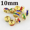 XINYAO 50pcs Gold Silver Color Loose Rhinestone Crystal Beads 6 8 10 12 mm Metal Rondelle Spacer Beads For Diy Jewelry Making