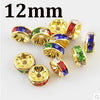 XINYAO 50pcs Gold Silver Color Loose Rhinestone Crystal Beads 6 8 10 12 mm Metal Rondelle Spacer Beads For Diy Jewelry Making