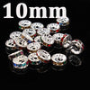 XINYAO 50pcs Gold Silver Color Loose Rhinestone Crystal Beads 6 8 10 12 mm Metal Rondelle Spacer Beads For Diy Jewelry Making