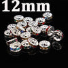 XINYAO 50pcs Gold Silver Color Loose Rhinestone Crystal Beads 6 8 10 12 mm Metal Rondelle Spacer Beads For Diy Jewelry Making