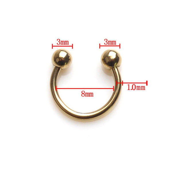 1PC 316L Stainless Steel Horseshoe Bar Lip Nose Hoop Septum Ear Ring Belly Button 1.2G 8/10mm Body Piercing Jewelry