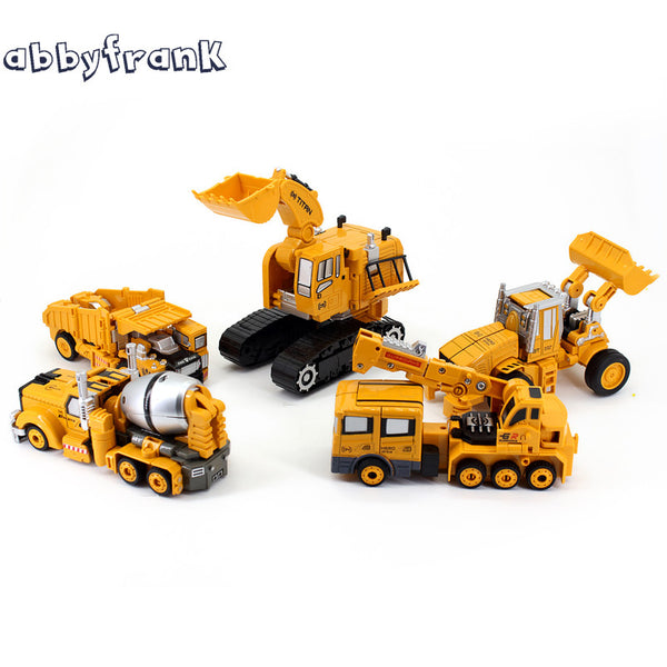 Engineering Transformation Car Toy 2 in 1 Metal Alloy Construction Vehicle Truck Assembly Robot Car Kid Toys Boys Gifts