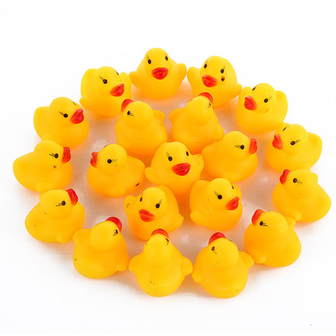 10pcs/lot Bath Toys Shower Water Floating Squeaky Rubber Ducks Bath Toys Children Water Swimming Funny Newborn Toy