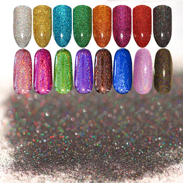 1 Box Starry Holographic Laser Nail Glitter Powder Ultra-thin Shining Pigment Dust Powder Manicure Nail Art Glitter 28 Colors