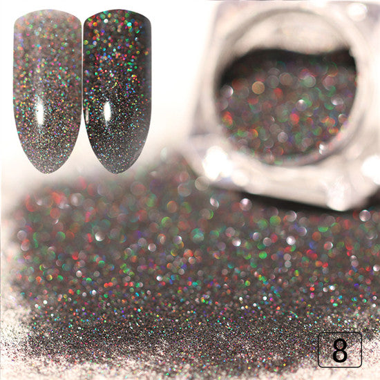 1 Box Starry Holographic Laser Nail Glitter Powder Ultra-thin Shining Pigment Dust Powder Manicure Nail Art Glitter 28 Colors