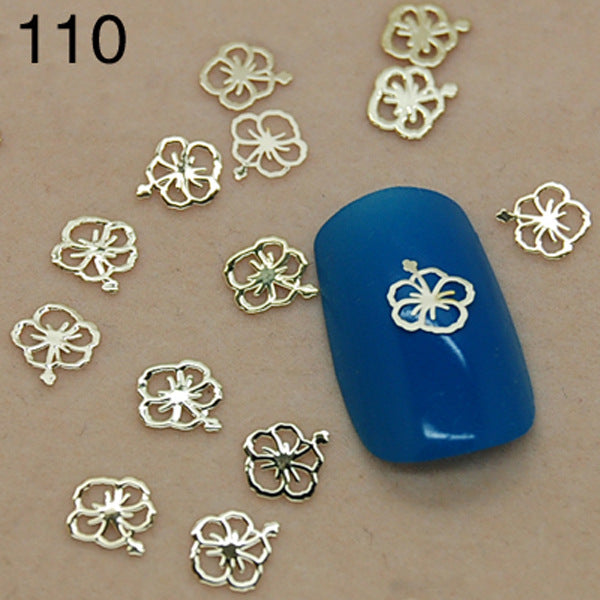 10pcs Nail jewelry trend nail super popular 18K metal nail thin metal nail patch  naill sticker 10pcS/pag