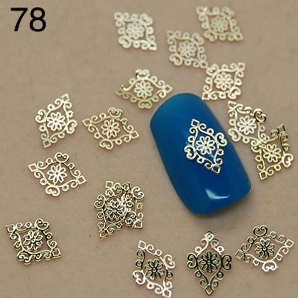 10pcs Nail jewelry trend nail super popular 18K metal nail thin metal nail patch  naill sticker 10pcS/pag