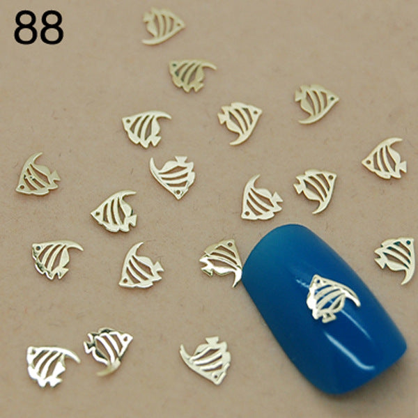 10pcs Nail jewelry trend nail super popular 18K metal nail thin metal nail patch  naill sticker 10pcS/pag