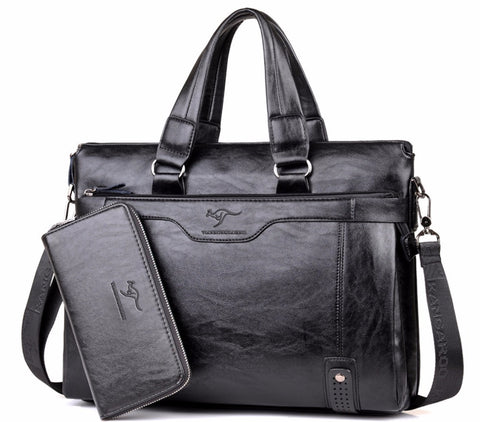 2017 Men Casual Briefcase Business Shoulder Leather Messenger Bags Computer Laptop Handbag  Men's Travel Bags handbags