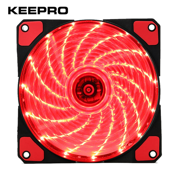 KEEPRO Original 15 Lights LED Silent Fan PC Computer Chassis Fan Case Heatsink Cooler Cooling Fan DC 12V 4P 3P 120*120*25mm