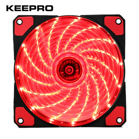 KEEPRO Original 15 Lights LED Silent Fan PC Computer Chassis Fan Case Heatsink Cooler Cooling Fan DC 12V 4P 3P 120*120*25mm