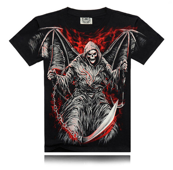 Black Heavy Metal 3D T Shirt  Man Skeleton Jesus Bob Marley Che Guevara Kung Fu Metallica Summer Fashion Cotton Rock Music Tops