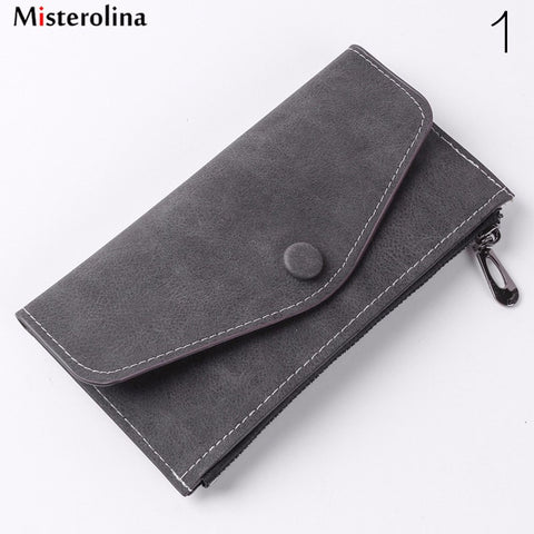 Misterolina Day Clutches Wallet Women Zipper Bag Vintage Wallet Purse Fashion Card Package Phone Bag Leather Women Wallet L09967