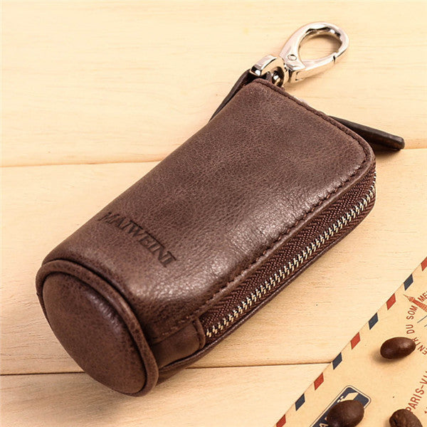 2017 New Women Men's Cowhide Leather Zipper Purse Bag Car Key Wallets Fashion Multifunctional Housekeeper Holders Free Shipping