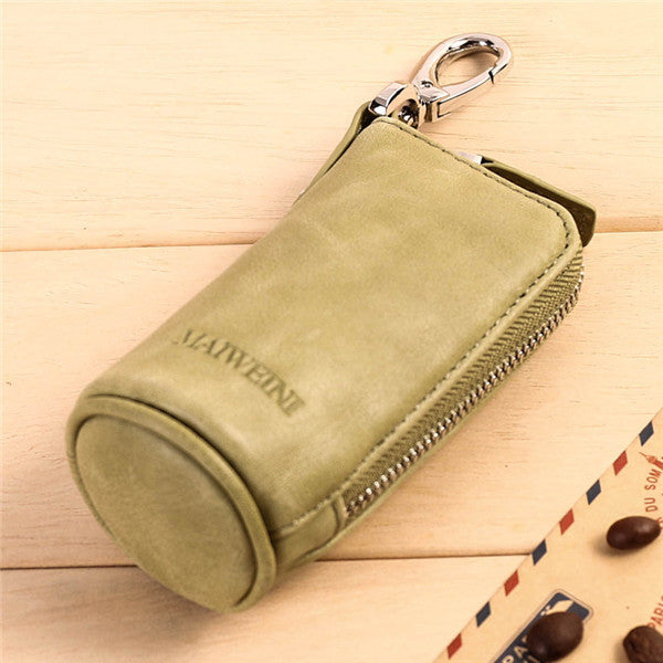 2017 New Women Men's Cowhide Leather Zipper Purse Bag Car Key Wallets Fashion Multifunctional Housekeeper Holders Free Shipping