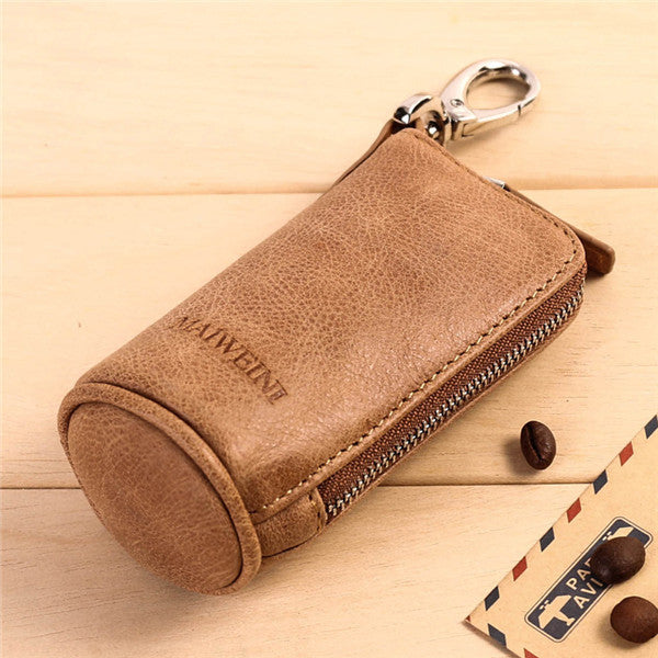 2017 New Women Men's Cowhide Leather Zipper Purse Bag Car Key Wallets Fashion Multifunctional Housekeeper Holders Free Shipping