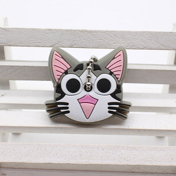 cute super hero Silicone Cartoon Key Cover batman spiderman Keychain face mario Pendant captain Key Chain porte clef for women