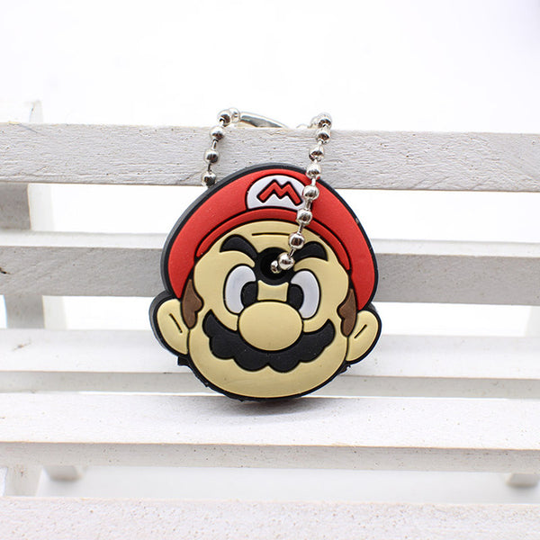 cute super hero Silicone Cartoon Key Cover batman spiderman Keychain face mario Pendant captain Key Chain porte clef for women