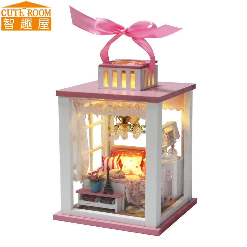 Hot Sale DIY Doll House Wooden Miniatura Doll Houses Miniature dollhouse With Furniture LED Lights Birthday Gift M022