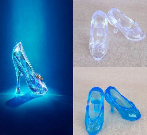 Imitation Fairy Tale Crystal Shoes For CINDERELLA Fashion Doll Shoes High Heels Sandals For Barbie Dolls Baby Toy