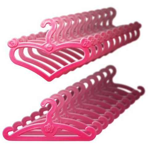 LeadingStar 20 Pcs/Lot Pink Hangers Dress Clothes Accessories For Barbie Doll Pretend Play New year Girls' Gift Free Shipping