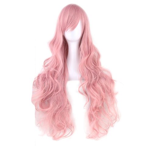 Soowee 20 Colors Wavy Long Wig Hairpiece High Temperature Fiber Synthetic Hair Pink Black Women Party Hair Cosplay Wigs