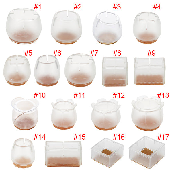 10pcs Silicone Rectangle Square Round Chair Leg Caps Feet Pads Furniture Table Covers Wood Floor Protectors   Hogard