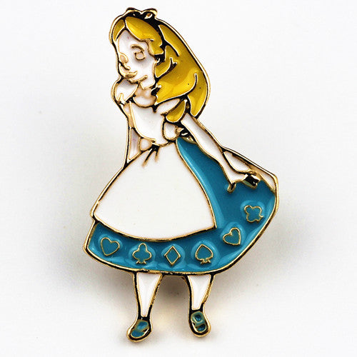 Timlee X227 Cartoon Cat Cute Wonderland Enamel Pins Alice Brooch Crown Metal Brooch Pins Gift Wholesale