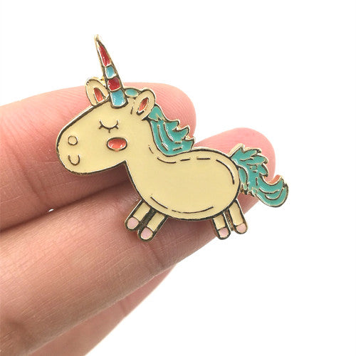 Timlee X223 Cute Animals Unicorn Enamel Pin Love Hand Beer WTF Rose Brooch Pins Button Pins Fashion Jewelry Wholesale