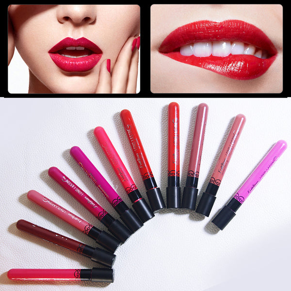 Waterproof Elegant Daily Color liquid Lipstick matte smooth lip stick lipgloss Long Lasting Sweet girl Lip lipstick to mouth