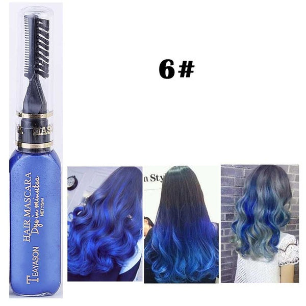 13 Colors One-time Hair Color Hair Dye Temporary Non-toxic DIY Hair Color Mascara Dye Cream Blue Grey Purple