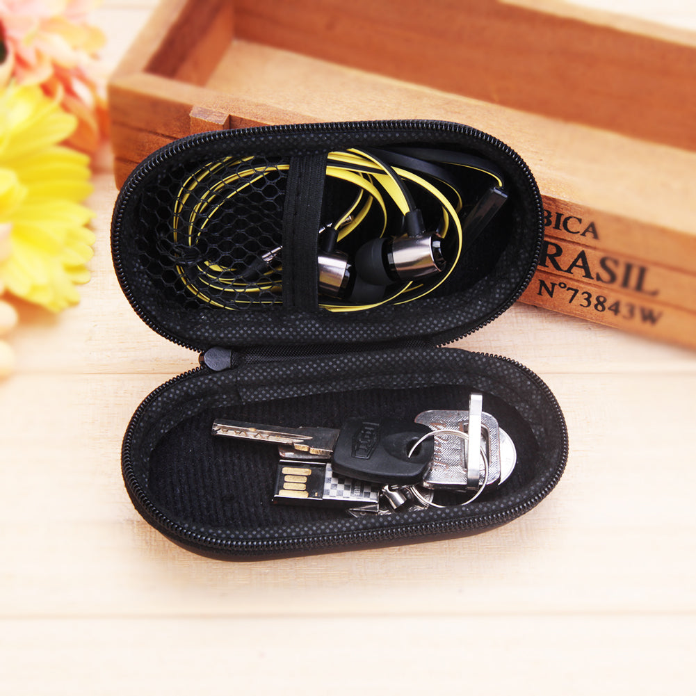 Oval Style EVA Headphone Carry Bag Hard for Power Beats PB In-Ear Earphone Pouches Storage Cases Black Box (100*60*40mm)