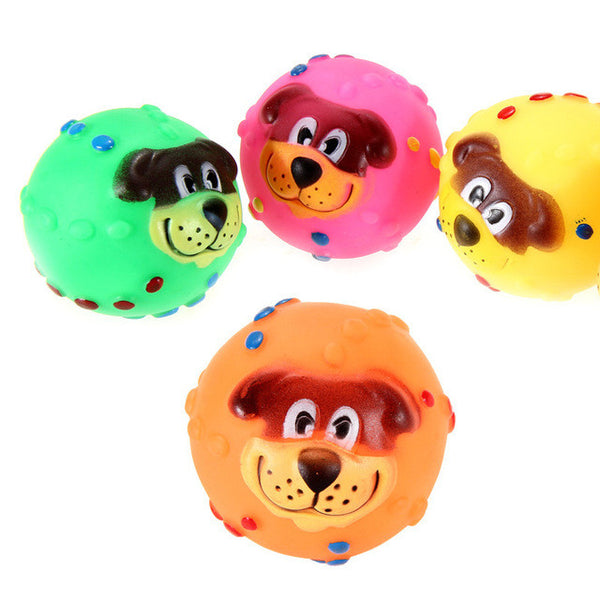 Cat Dog Toys Soft Rubber Dog Face Chew Squeaker Squeaky Toys for Dog Cat Funny Training Toy Pet Supplies