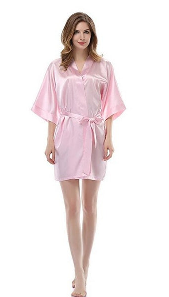 RB030 Sexy Large Size Sexy Satin Night Robe Lace Bathrobe Perfect Wedding Bride Bridesmaid Robes Dressing Gown For Women