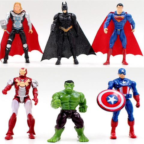 1pcs superhero Avengers Iron Man Hulk Captain America Superman Batman Action Figures gift collection of children's toys
