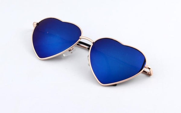 KEHU Heart Shaped Sunglasses WOMEN metal Reflective LENES Fashion sun GLASSES MEN Mirror oculos de sol NEW k9073