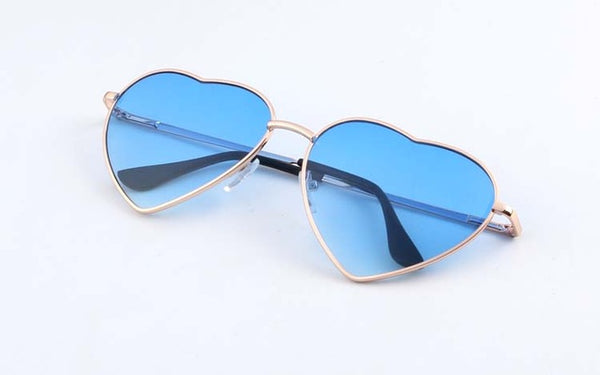 KEHU Heart Shaped Sunglasses WOMEN metal Reflective LENES Fashion sun GLASSES MEN Mirror oculos de sol NEW k9073