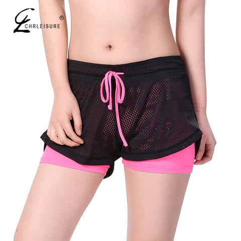 CHLEISURE S-L 6 Colors Women Short for Workout Fashion Casual Active Short Feminino Fake Two Breathable Shorts Women