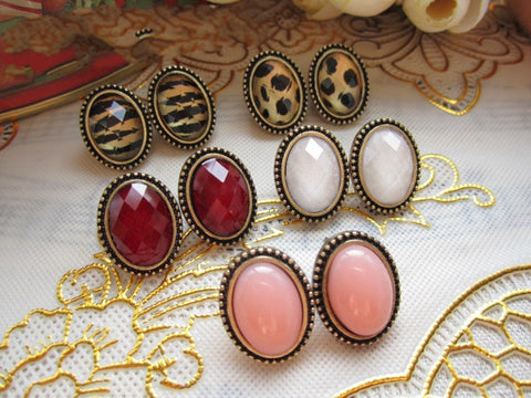 E301 2017 New Fashion Retro fashion Lady European Style Round Crystal Stud Earring Wholesale Cheap  New Fashion,Free shipping