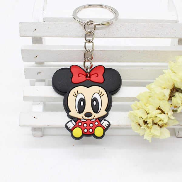 Cute Cartoon mickey minne Keychains Hello Kitty Cheese cat Bear Key chains Bag Pendant cat Owl Minion key Pendant Anime jewelry