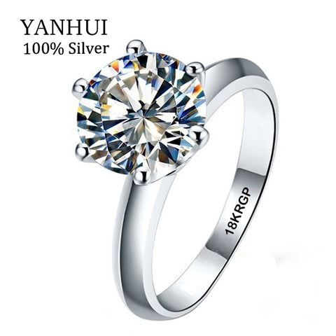 Real 100% White Gold Ring 18KRGP Stamp Rings Set 3 Carat CZ Diamant Wedding Rings For Women RING SIZE 5 6 7 8 9 10 11 YHR168