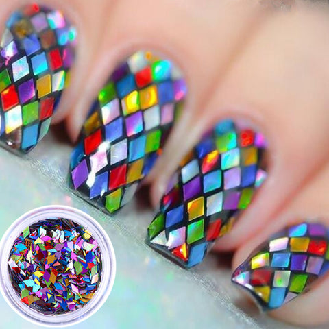 1 Box 2mm Rhombus Paillette Dazzling Mixed Diamond Sticker Tips Nail Sequins Sparkling Colorful Glitter Nail Art Decoration
