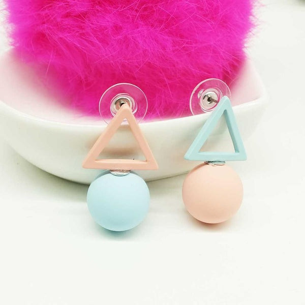 ZOEBER NEW Fashion geometry colors cube candy Crystal Stud earrings  women Glass shiny Lovely lady black Korean Earings Jewelry