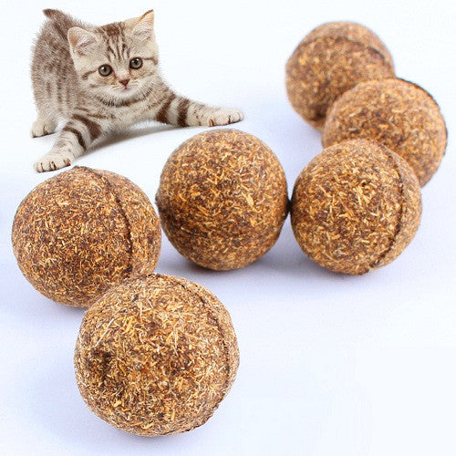 3Pcs Pet Cats Toy Natural Catnip Ball Menthol Flavor Treats Ball Home Chasing Toys Healthy Safe Edible Treating Cat Supplies