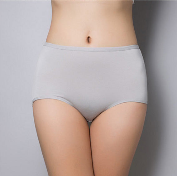 Women's briefs Comfortable and cool bamboo fiber panties pure color classic high waist underwear girl lingerie underpants