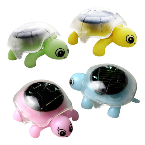 Mini Solar Powered Energy Cute Turtle Tortoise Gadget Gift Educational Toy For Kids - Color Random
