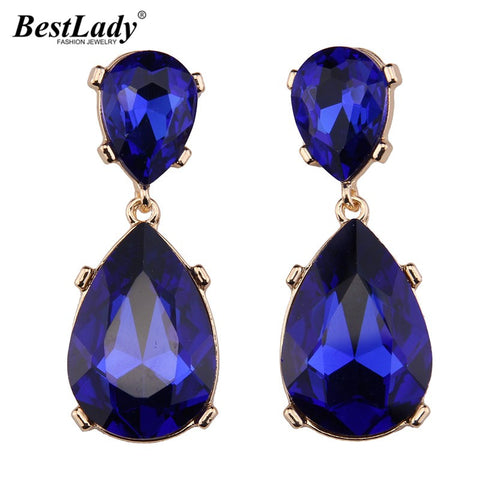 Best lady Big Gem Luxury Crystal Beads Trendy Boho Statement Long Earrings Handmade Wedding Engagement Drop Earrings Women 3690