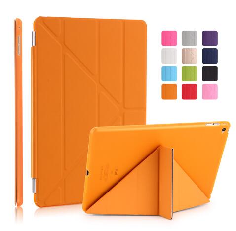 CTRINEWS Cover for Apple iPad Air 2 Smart Leather Case Multi Shape Folding Auto Wake Up Sleep Case for iPad Air 2 TPU Back Cover